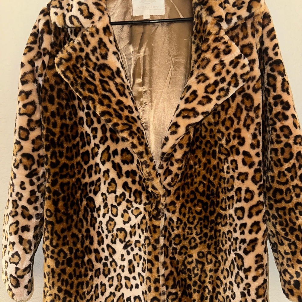 Leopard Print Faux Fur Coat